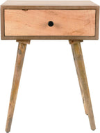 Decor Therapy Side Table with 1-Drawer, Modern Design, Easy Assemble, Natural -23.5" x 17.75" x 13.75"