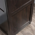 Pemberly Row Wood Storage Pantry, 60 in Height, Raised Panel Doors, Engineered Wood, Cinnamon Cherry Finish, Adjustable Shelves, Hidden Storage, Tall Cabinet for Kitchen, Dining Room, Office Use