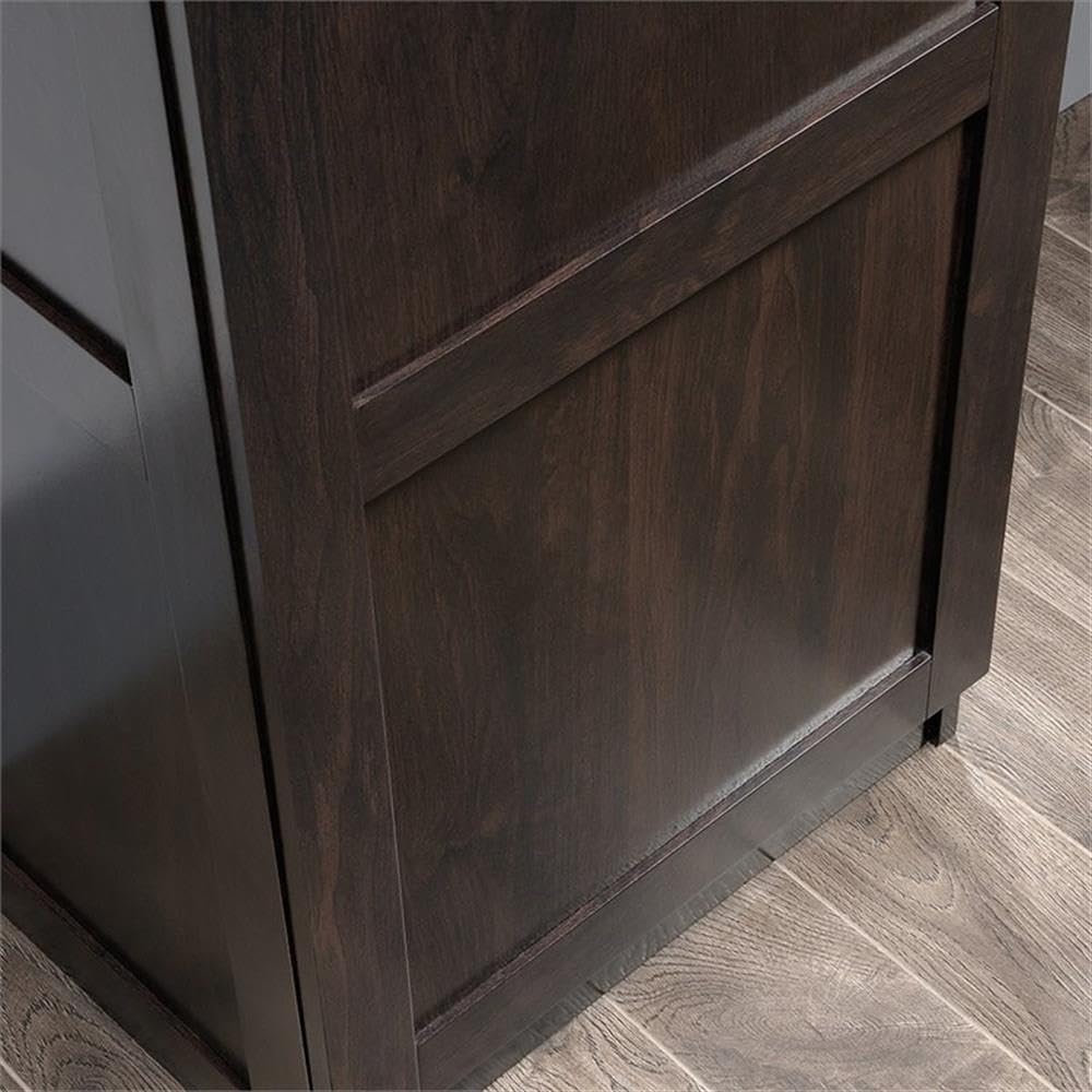 Pemberly Row Wood Storage Pantry, 60 in Height, Raised Panel Doors, Engineered Wood, Cinnamon Cherry Finish, Adjustable Shelves, Hidden Storage, Tall Cabinet for Kitchen, Dining Room, Office Use