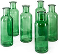 Serene Spaces Living Large Green Bud Vases, Apothecary Jars, Decorative Glass Bottles, Centerpiece for Wedding Reception, Antique Decoration, Flower Vases, 6.5" Tall & 2" Diameter, Pack of 48