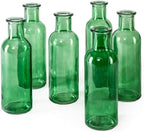 Serene Spaces Living Large Green Bud Vases, Apothecary Jars, Decorative Glass Bottles, Centerpiece for Wedding Reception, Antique Decoration, Flower Vases, 6.5" Tall & 2" Diameter, Pack of 48