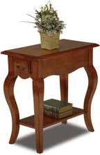 HomeStock Side Table with Drawer & Shelf, French Country Style Accent Table