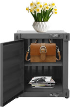 Industrial Wind Bedside Table, Metal Container Cabinet with Combination Lock, Furniture Decor Storage Iron End Table, 2 Tier Nightstand for Bedroom Living Room Garage Office (Black)