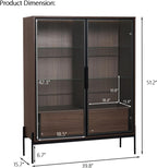 roomfitters 51.2'' Display Cabinet with Glass Doors, Pantry Storage Cabinet with Shelves for Living Room and Kitchen, Walnut
