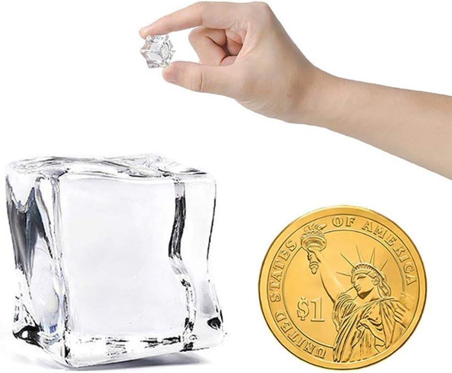 50 Pcs 20mm Clear Fake Ice Acrylic Decorative Ice Cubes Display for Home Decoration Wedding Centerpiece Vase Fillers,Photography Props&Kitchen Decoration