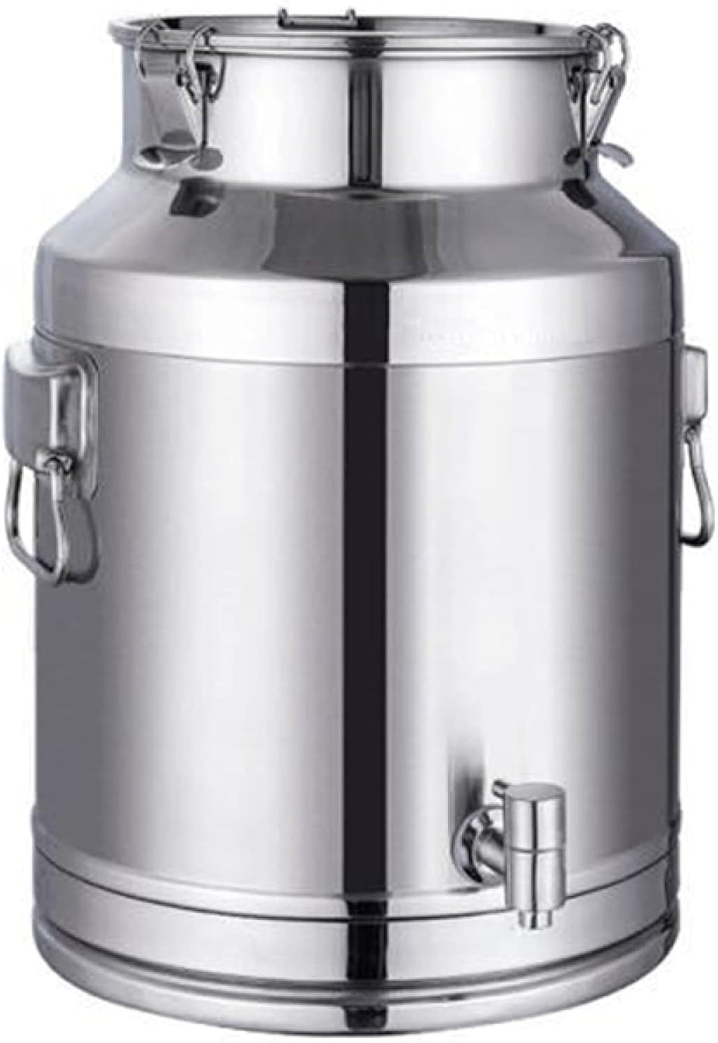 Airtight 20L Stainless Steel Milk Canfarm Storage Container with Sealed Lid & Spigot Dispenser for Milk Wine Oil Teadurable & Convenient Transport Solution,Siliver-28L