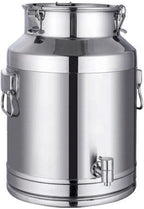 Airtight 20L Stainless Steel Milk Canfarm Storage Container with Sealed Lid & Spigot Dispenser for Milk Wine Oil Teadurable & Convenient Transport Solution,Siliver-28L