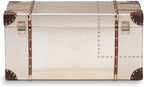 Baxton Studio Bechet Storage Trunk, Silver