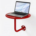 Wall Mounted Bar Table,12-20in Small Round Table, Modern Round Wall Desk, Floating Desk, Floating Side Table,Iron Floating Coffee Table for Small Spaces Bar/Bistro/Kitchen/Office(Red,19.7 in)