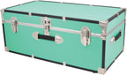 Seward Trunk Traveler 30" Rolling Trunk with Lock - Teal Vintage Suitcase