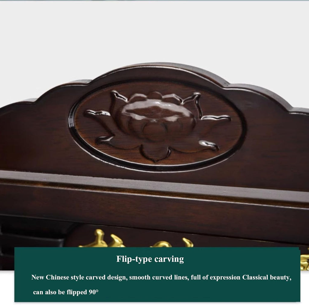Meditation Altar Table with Drawer, Wall-Mounted Shrine Stand for Home Prayers and Worship