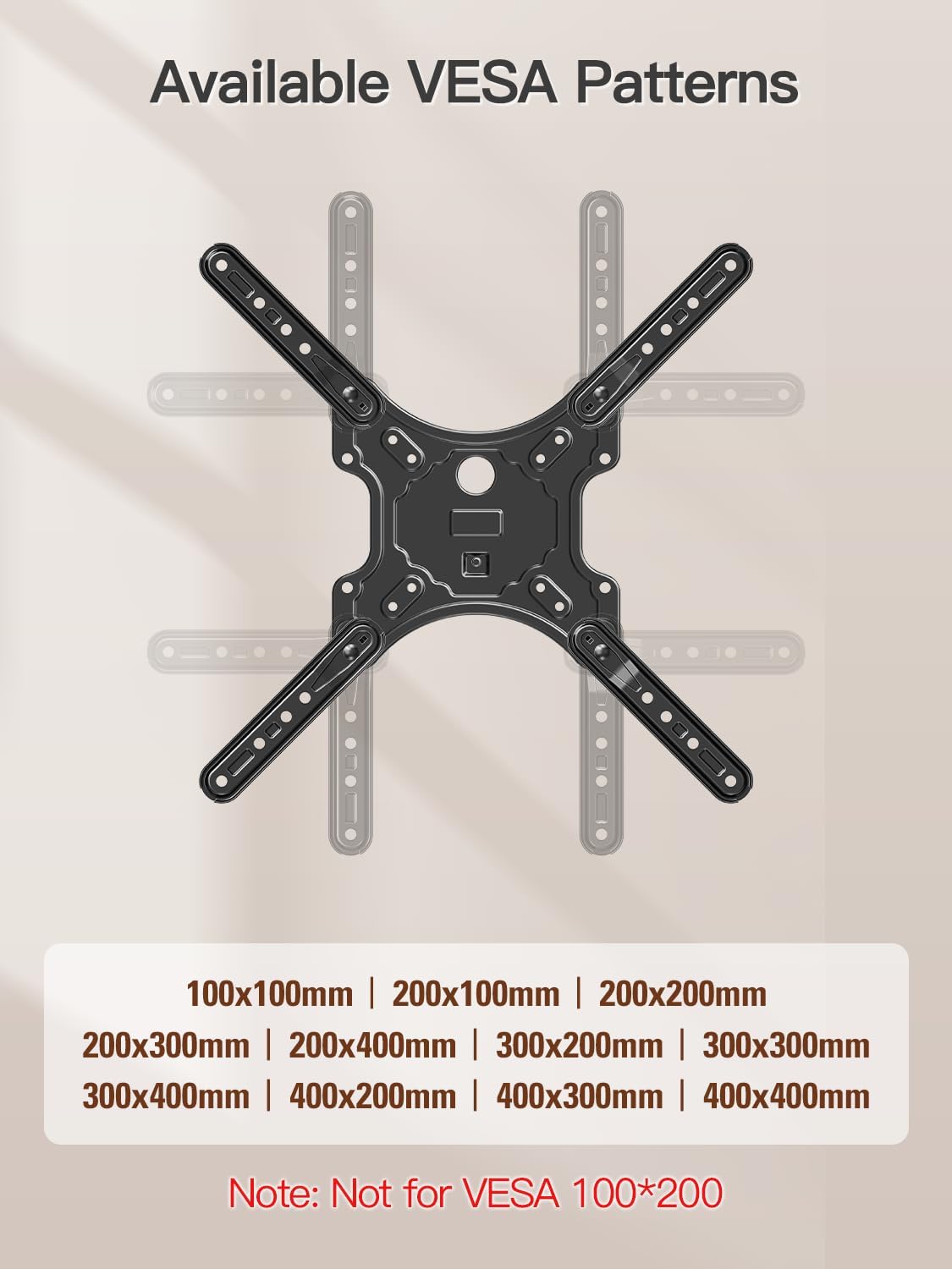 ELIVED TV Wall Mount for Most 26-60 Inch TVs, Wall Mount Bracket Max VESA 400x400mm, Swivel and Tilt Full Motion TV Mount with Single Stud Perfect Center Design, Corner Mount Holds up to 77 lbs.