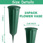 12 Pack Memorial Flower Vase Plastic Cemetery Vases with Spikes Cemetery Decorations for Grave Decorations for Cemetery Vases for Flowers Plastic Flowers for Grave Vase