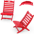 IVY&LANE Portable Xavier-Chairs Set of 2 | Folding-Adirondack-Chair | Wave | HDPE Plastic | Limited Edition | Red | All-Weather Resistant | for Outdoor Fire-Pit Patio Lawn Beach Poolside