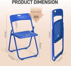 Karl home 6 Pcs Folding Chair, 300LBS Lightweight Foldable Plastic Chair, Reinforced Metal Frame Easy to Fold & Store for Indoor & Outdoor, Wedding, Party, Meeting Room, Patio and Garden, Blue