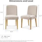 mopio Logan 4 Piece 4 Seater Upholstered Dining Table Set, Modern Farmhouse Solid Wood 4 Piece 59" Dining Table Set for Dining Room Kitchen