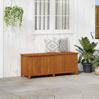 Solid Acacia Wood Garden Storage Box with Gas-Lift Lid, 59.1"x19.7"x22.8" Patio Storage Bench for Cushions and Tools