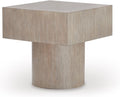 Signature Design By Ashley Jorielyn Contemporary Square End Table, Geometric Silhouette, Hardwood Solids, 24" W x 24" D x 24.13" H, Light Grayish Brown