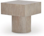 Signature Design By Ashley Jorielyn Contemporary Square End Table, Geometric Silhouette, Hardwood Solids, 24" W x 24" D x 24.13" H, Light Grayish Brown