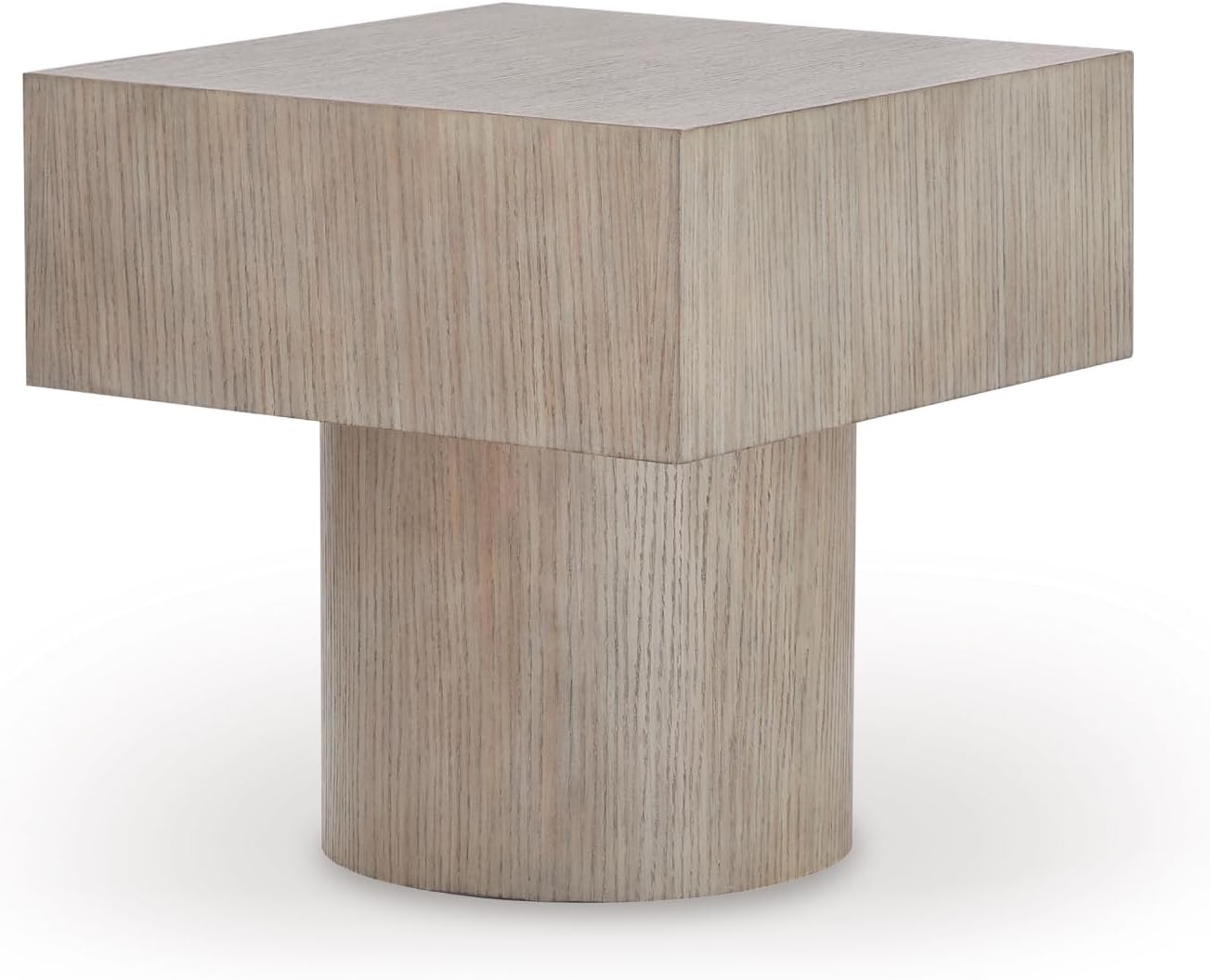 Signature Design By Ashley Jorielyn Contemporary Square End Table, Geometric Silhouette, Hardwood Solids, 24" W x 24" D x 24.13" H, Light Grayish Brown