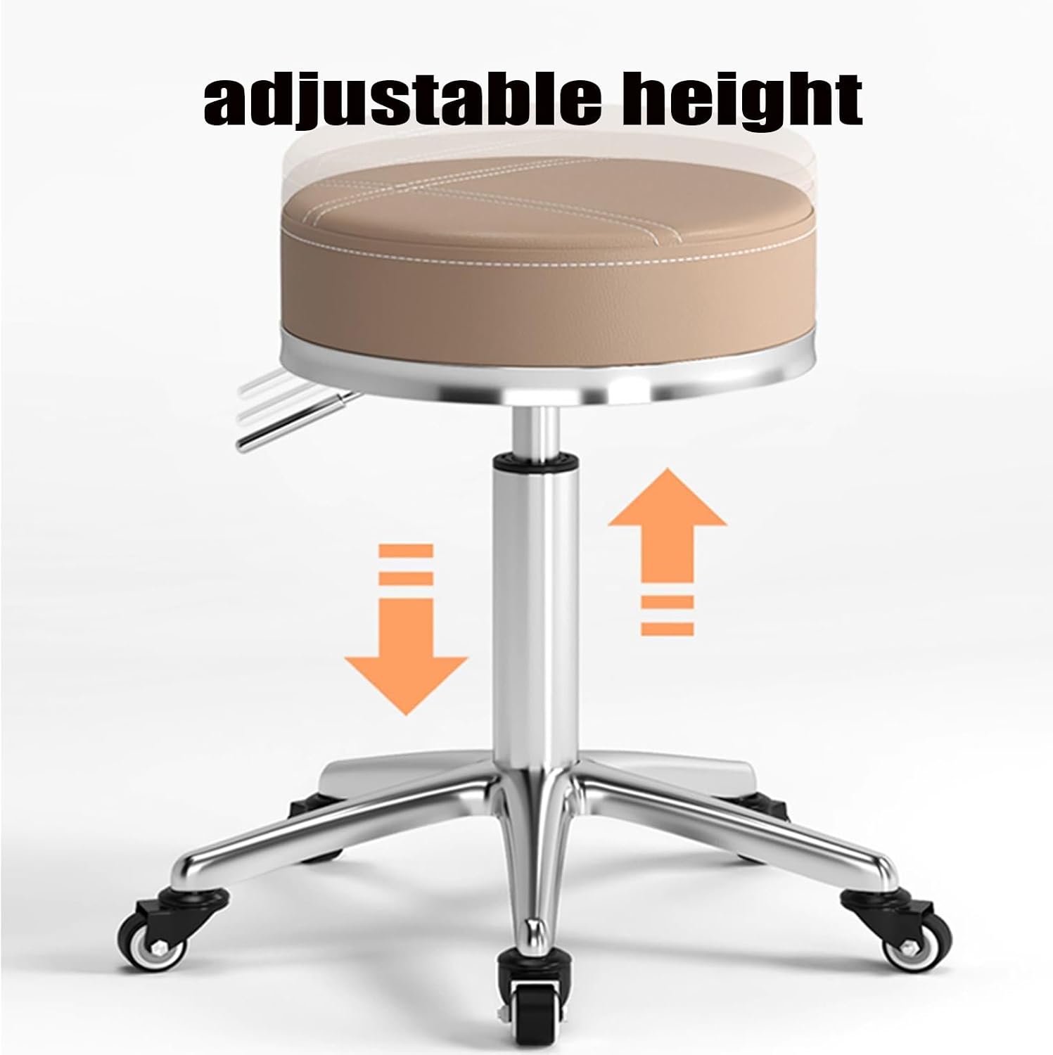 Swivel Stool Chair - Work Stools - Lash Chairs,with Foot Rest,Thick Seat Padding,Adjustable Height, Comfortable, and Mobile(Grey)