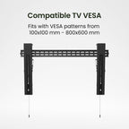 Kanto PT405 Pro Series Ultra Low-Profile Tilting TV Mount for 50” - 90” TVs | Razor-Thin 0.7” Profile | 125 lbs Capacity | Kickstand for Cable Access | Black