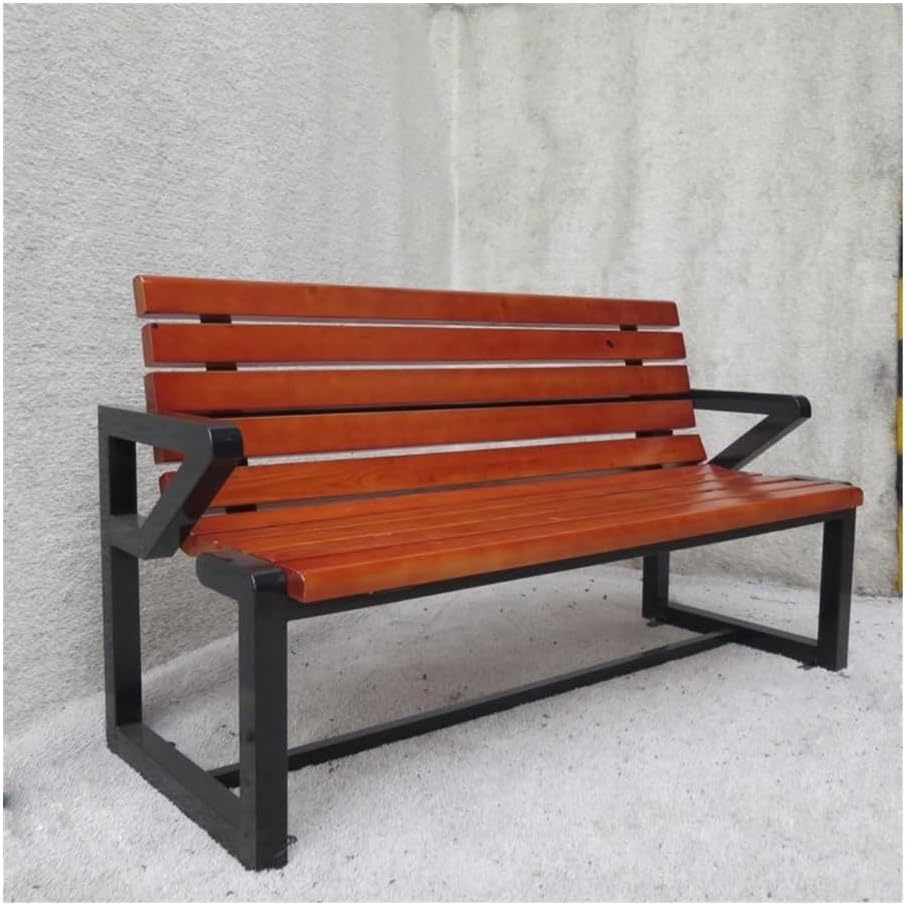 Outdoor Bench, Stainless Steel Outdoor Bench Park Square Pine Row Chair Landscape Garden Bench
