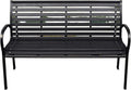 45.7in. Patio Bench Black Steel