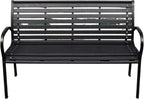 45.7in. Patio Bench Black Steel