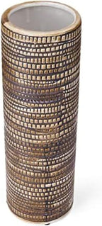 Elements 4.53x4.53x13.98 Inch Textured Ceramic Cylinder Vase, Black and White