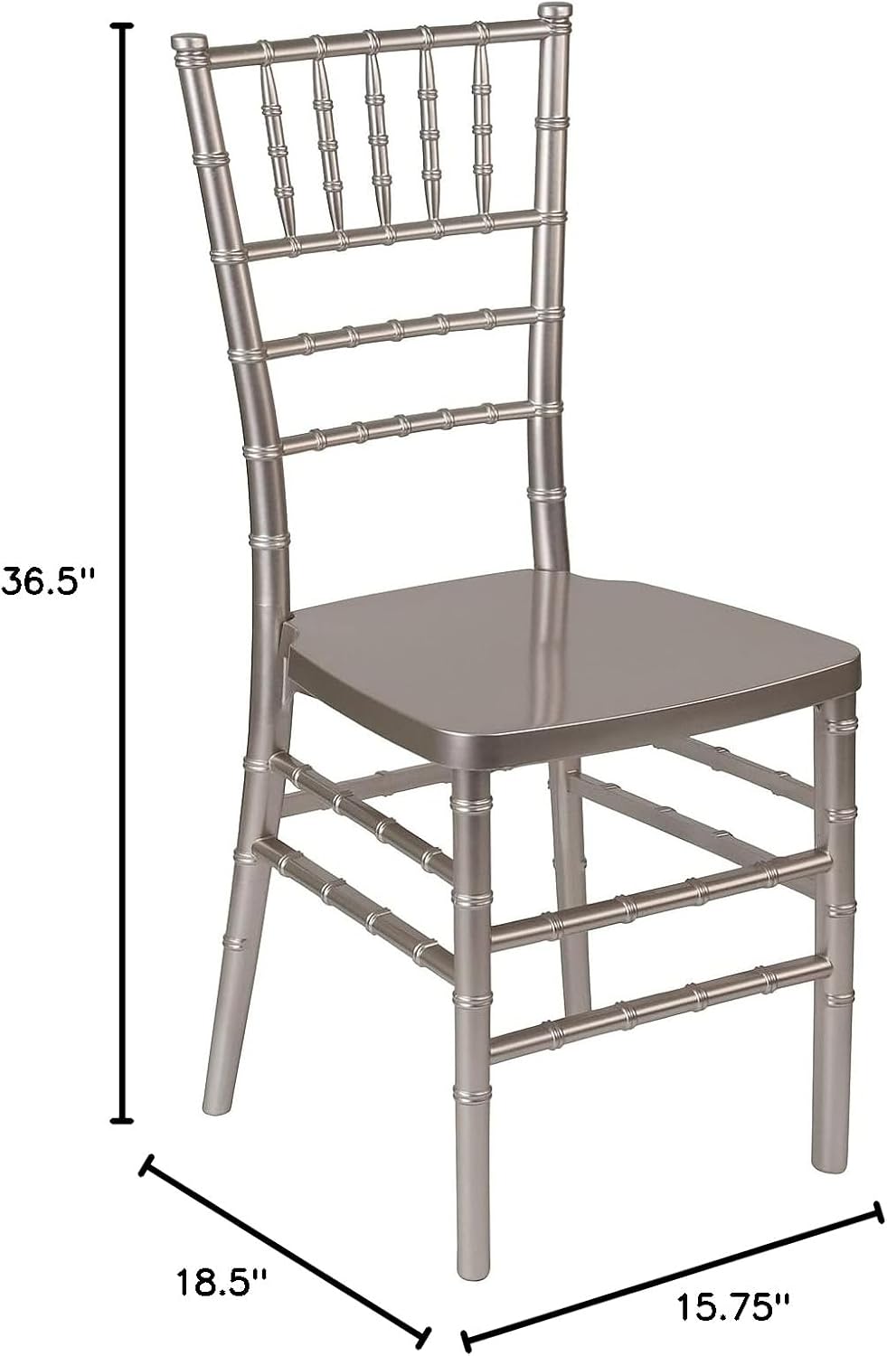 Flash Furniture HERCULES PREMIUM Series Pewter Resin Stacking Chiavari Chair