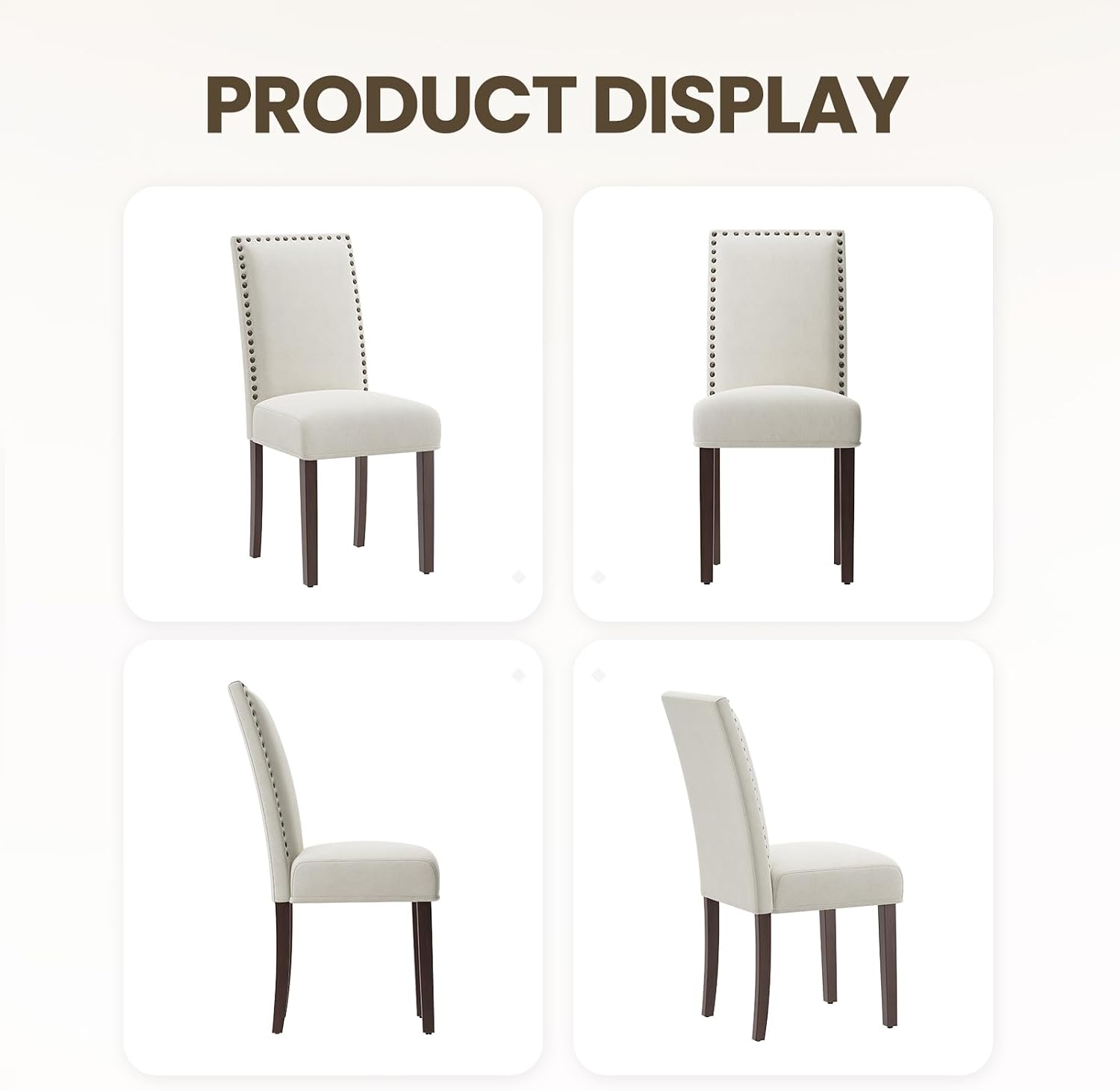 MALOL Velvet Dining Chairs Set of 2, Upholstered Kitchen Chairs with Thick Cushion & Solid Wood Legs, Adjustable Foot Pads, Elegant Chairs for Dining Room/Kitchen/Living Room