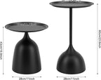 2-Piece Coffee Table, Durable Small Round Coffee Tables for Living Room, Easy Assembly Modern Nesting Coffee Tables Set, Circle Side Tables Round End Table for Sofa Bedside Balcony (Black)