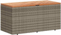 Weather Resistant Garden Storage Box Outdoor Storage Box with Seating Garden Bench for Two Modern Grey and Brown Design