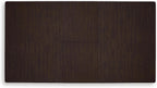 Signature Design by Ashley Haddigan Casual Counter Height Dining Extension Table with Distressed Finish, Dark Brown
