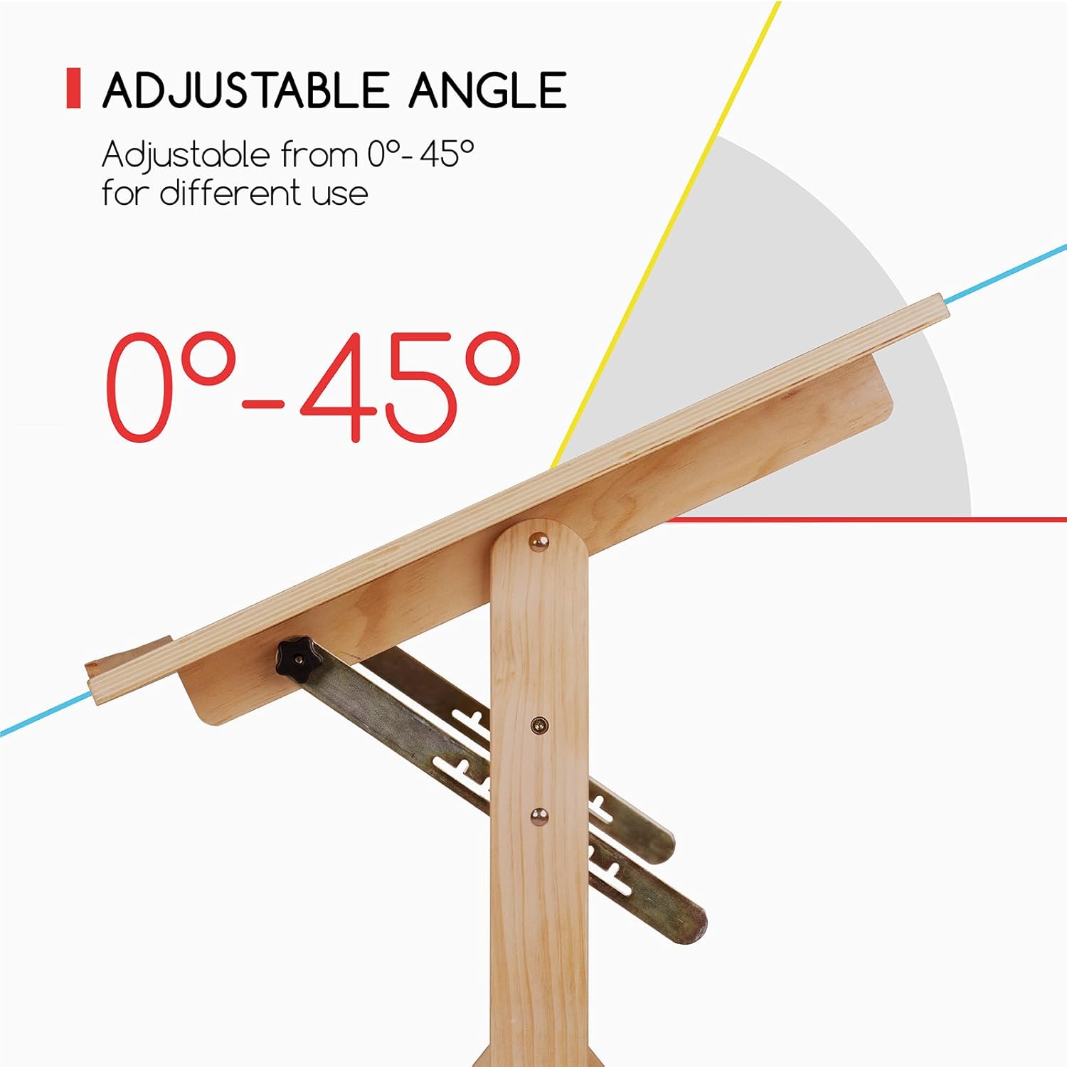 MEEDEN Wood Drafting Table & Stool Set,Artist Stool and Craft Table with Adjustable Height,Tiltable Tabletop for Artwork, Graphic Design, Reading, Writing