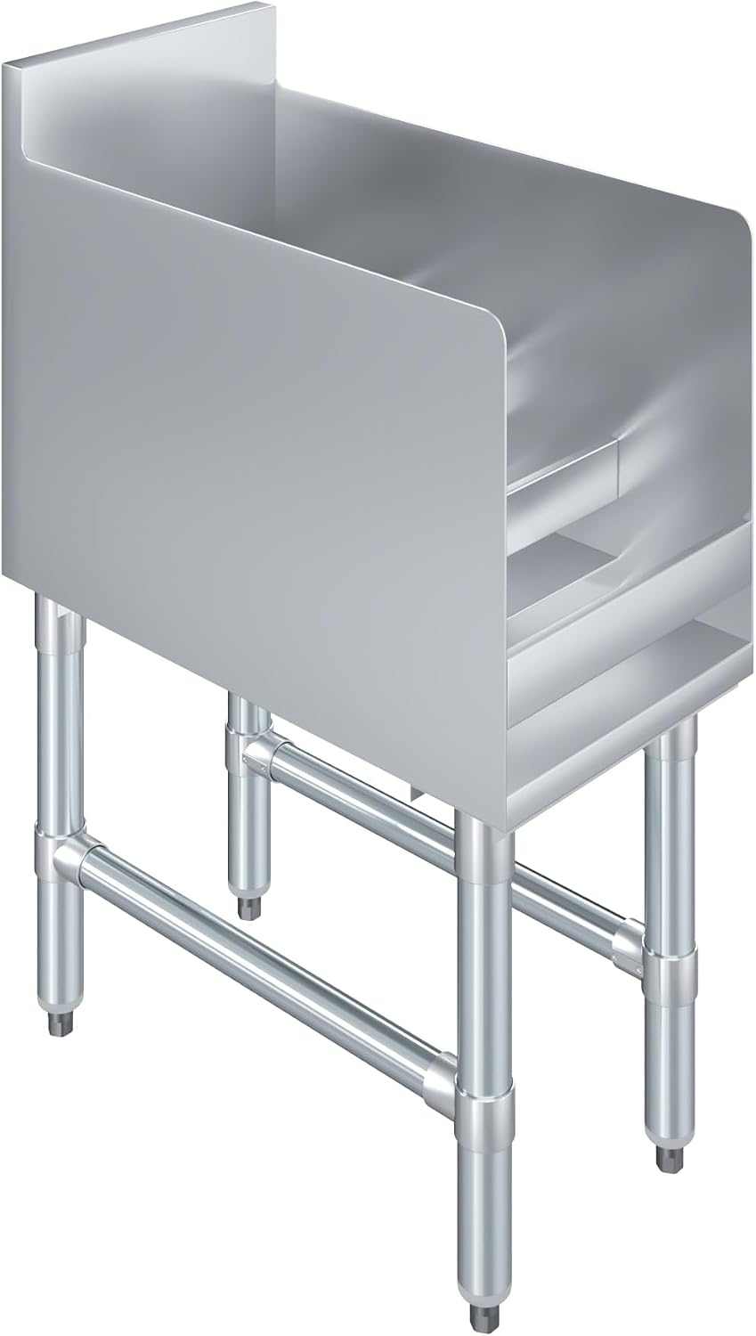 AmGood 22.5 in. x 12 in. x 30 in. Stainless Steel Four-Tier Liquor Display Rack