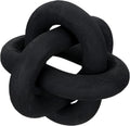Wood Knot Chain Link Decor - 3 Link Boho Wooden Hand Carved Decorative Wooden Links Knots for Coffee Table Entryway Modern Farmhouse Shelf Decoration (Black)