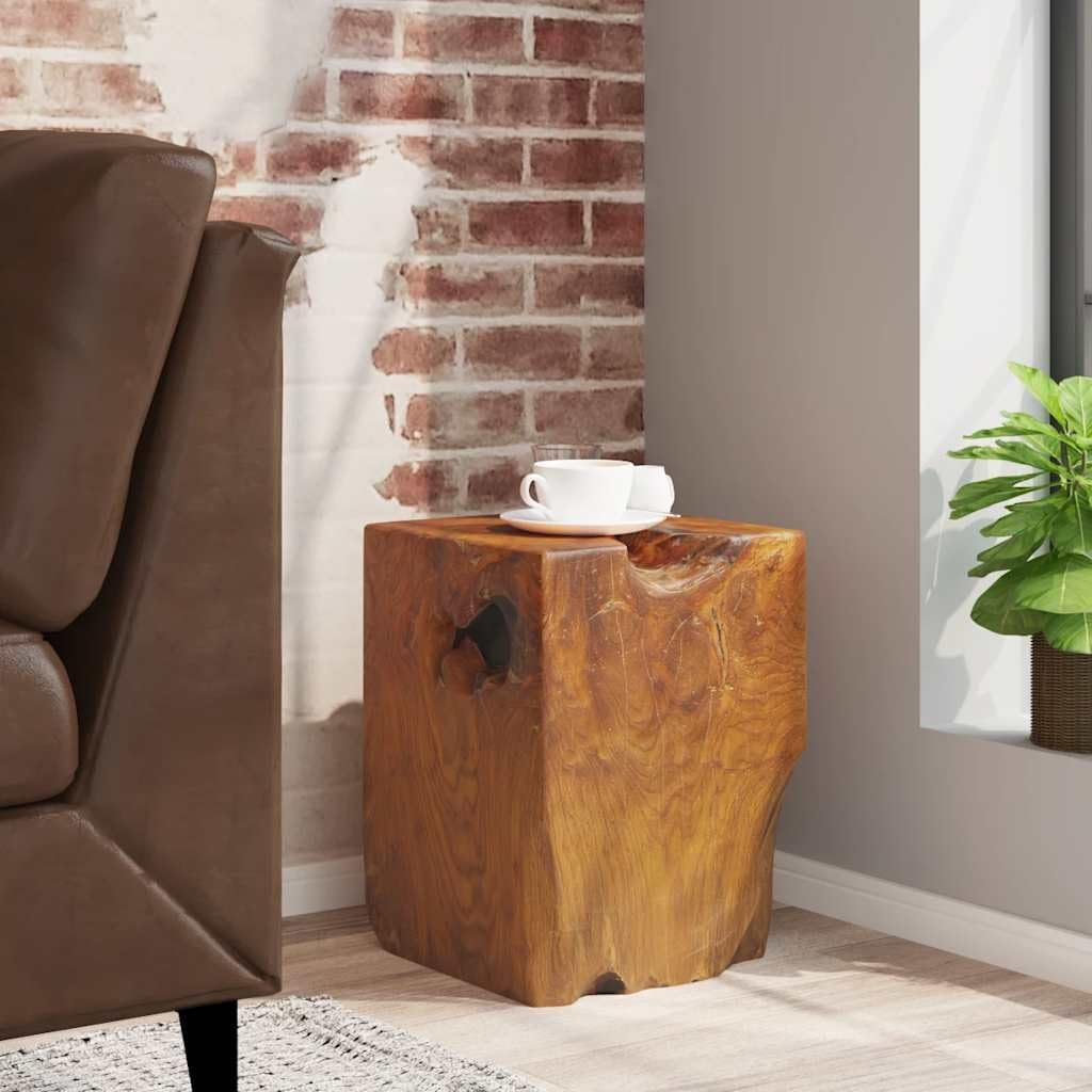 Rustic Stool Solid Teak Wood End Side Table, Small Wooden Stool, Plant Stand, Nightstand, Solid Teak Wood,-278