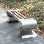Patio Benches for Outdoors Outdoor Leisure Chair Park Garden Square Stainless Steel Public Seat Scenic Shopping Mall School Rest Stool Garden Benches for Outdoors