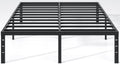 NEW JETO Metal Bed Frame,Queen Size Bed Frame with Storage Space,Heavy Duty Sturdy Mattress Foundation,Easy Assembly,No Box Spring Needed, Black,14 Inch,Queen