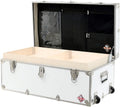 Rhino Trunk & Case Small Essential Trunk With Wheels, Tray, & Lid Organizer - 30"x17"x13", 1000+ lbs Capacity. Strong, USA Made Summer Camp Footlocker, and Secure College Dorm Storage Chest
