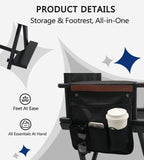 30" Extra Tall Folding Directors Chair, Lightweight Aluminum Makeup Artist Chair for Client, Portable Director Chair for Photography Studio, 7.9 LBS with 2 Covers, Side Bags, Footrest, 300 lbs