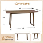 HNY 63'' Rectangular Wooden Dining Table, Farmhouse Kitchen Table for 4 to 6, Mid Century Modern Dinner Table for Breakfast/Dining Room/Restaurant/Living Room, Walnut