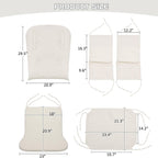 BECHAEO 5PCS Suede Glider Rocker Replacement Cushions with Ottoman Cover Thicken Soft Rocking Chair Cushion Set for Indoor Nursery Glider Rocking Chair, Beige