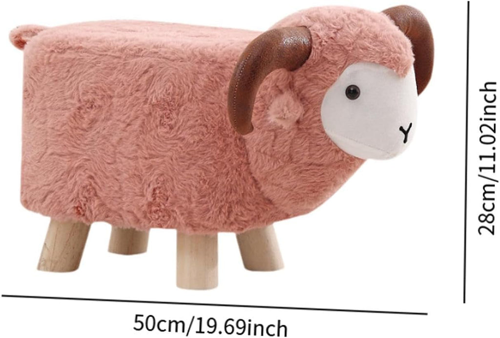 Animal Footstool Footrest Ottoman Home Decor Kids Stool for Outdoor Guest Rooms Indoor, Pink