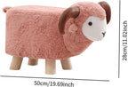 Animal Footstool Cartoon Footrest Ottoman for Living Rooms Entryway Playroom Gray Green, Pink