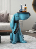 Large Creative Dog Tray Sculpture, Green Animal Side Table – Modern Living Room, Entryway, TV Stand Floor Decor, Housewarming Gift (Green)