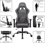 Game of Thrones - Gaming Chair or Office Chair, Adult Gamer Chair, Comfortable seat, Integrated headrest, Adjustable armrests and Height, Ergonomic backrest - Black