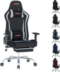 Fabric Gaming Chair, Skin-Friendly and Breathable, Manufactured by A Reputable Manufacturer, Safe and Stable, Specially Designed for Gaming.with Footrest Mg(1005-Gray)